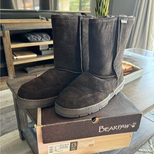 Bear Paw Men's Brown Suede Wool lined Boots Size 13 New